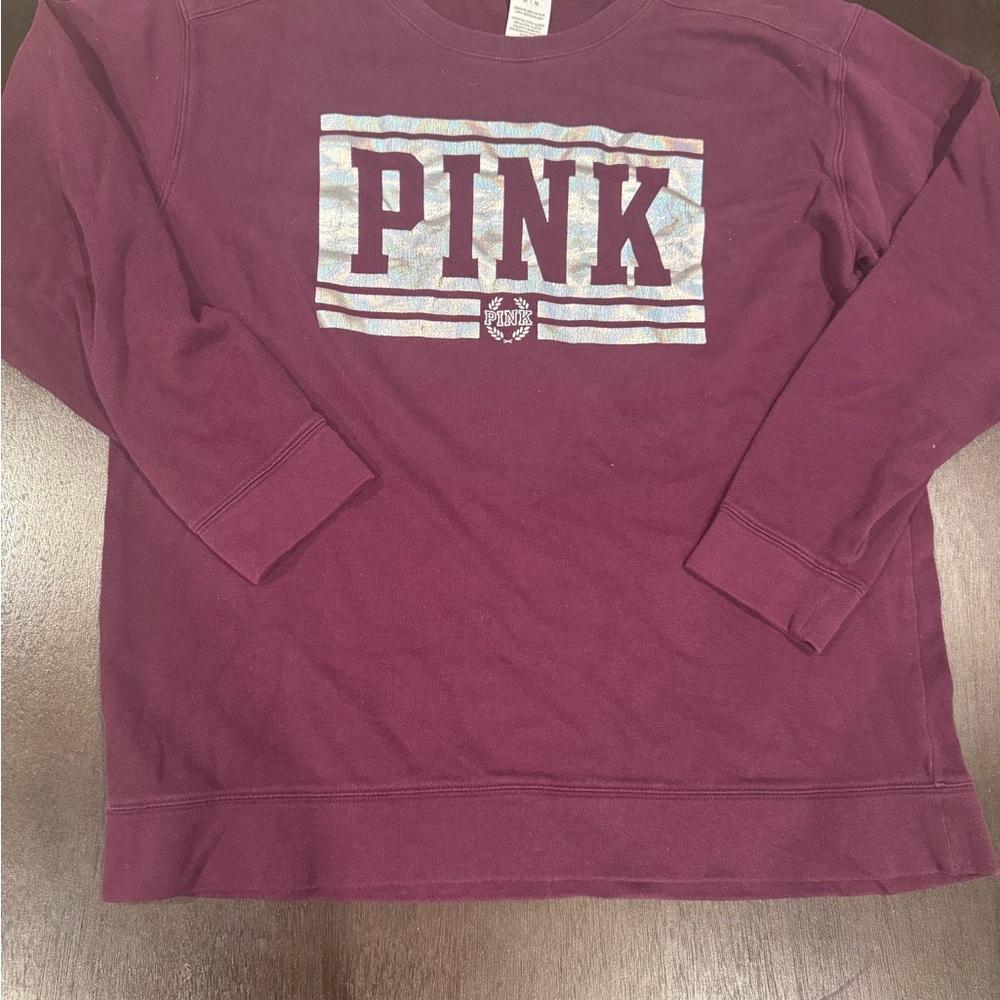 PINK Victoria's Secret Red Long Sleeve Tee